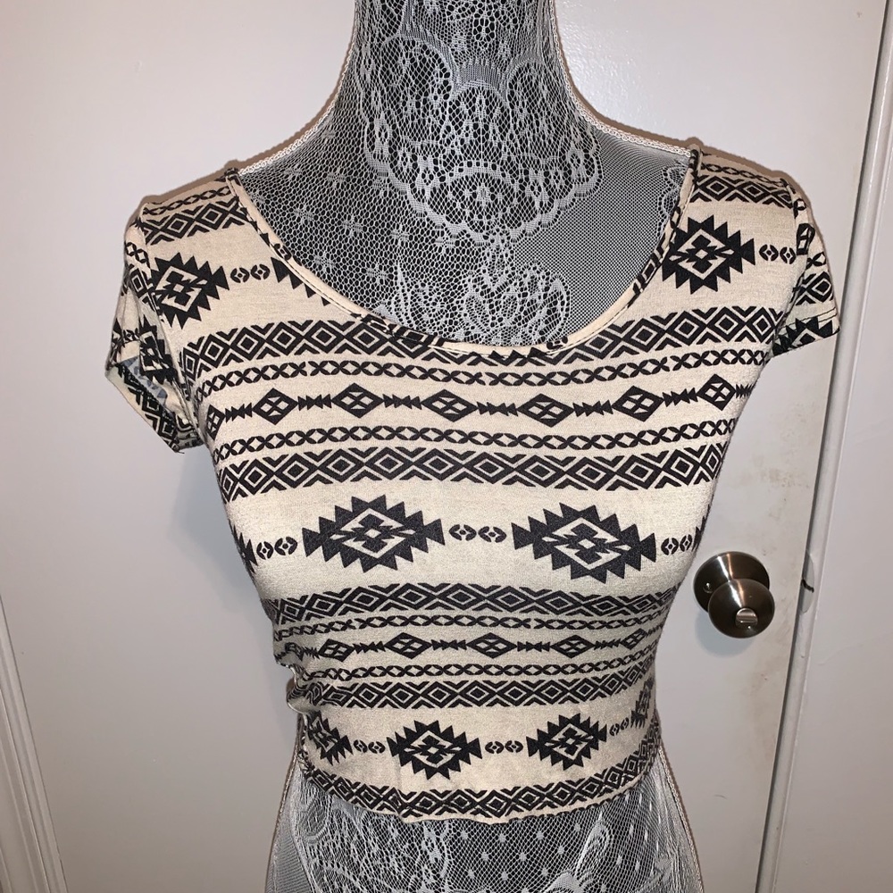 Tribal Print Crop Top